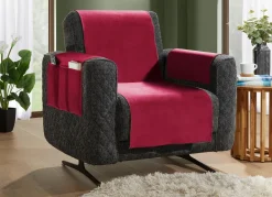 Samtweiche Sessel- und Sofaschoner mit Anti-Rutsch-Rückseite