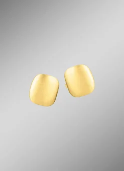 Satinierte Ohrstecker aus Gold