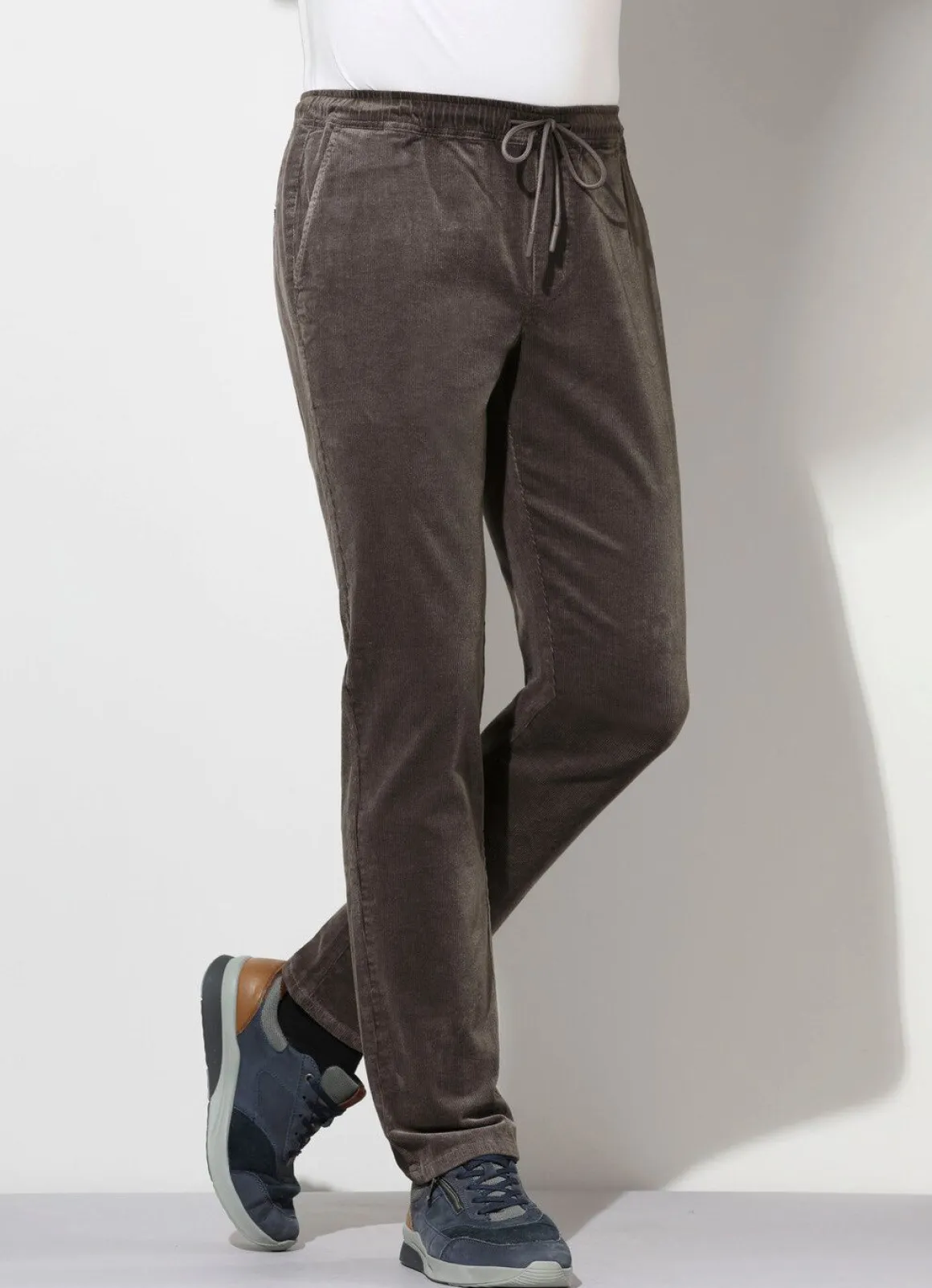 Schlupfcordhose mit Gummibund rundum in 3 Farben