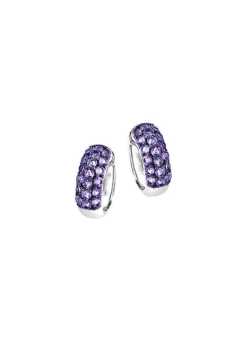Schöne Klappcreolen mit echt Amethyst