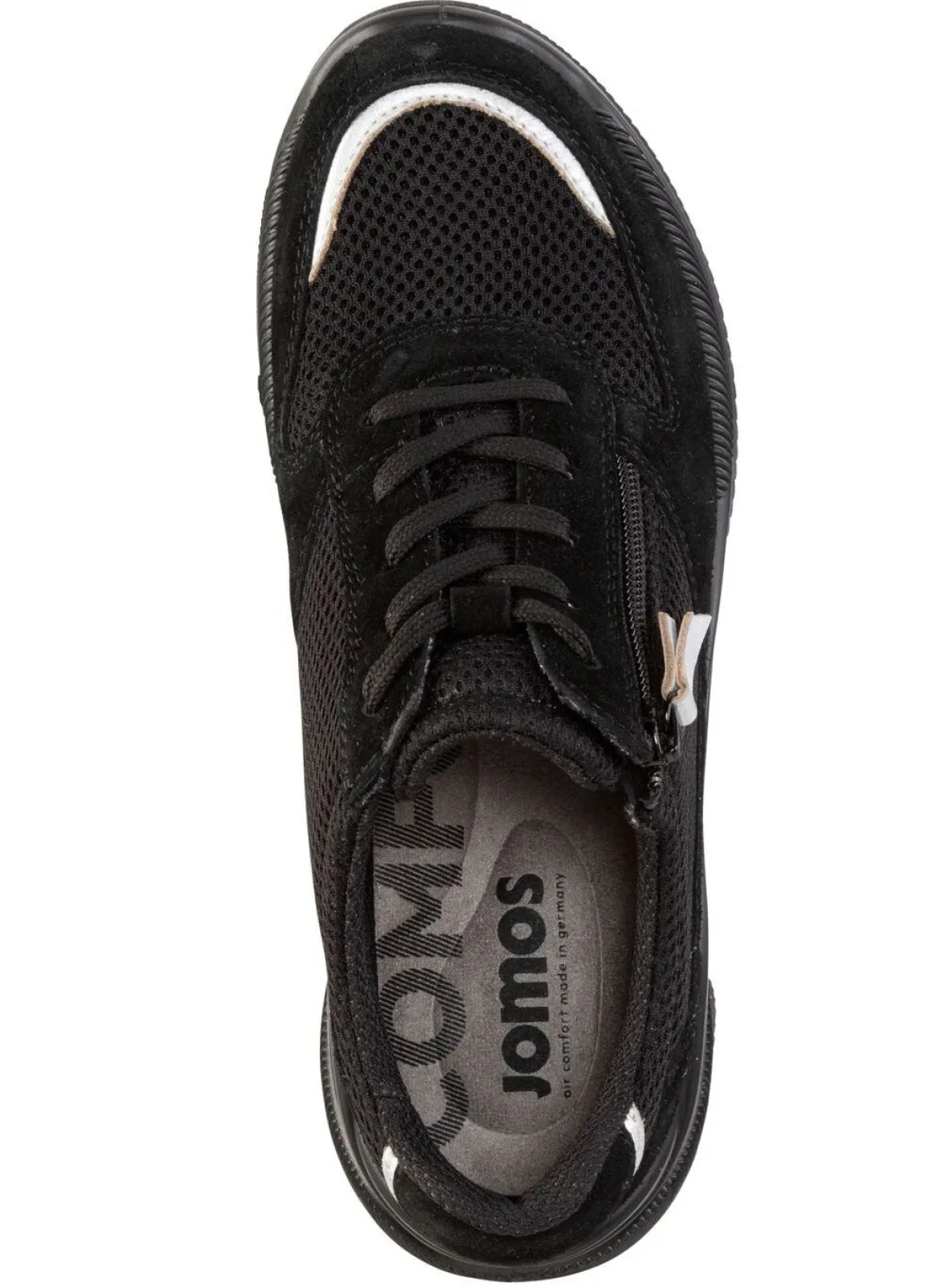 Schnürschuh aus Meshmaterial und Veloursleder