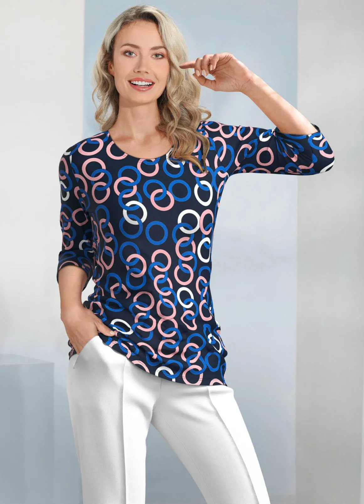 Shirt mit 3/4-langen Ärmeln