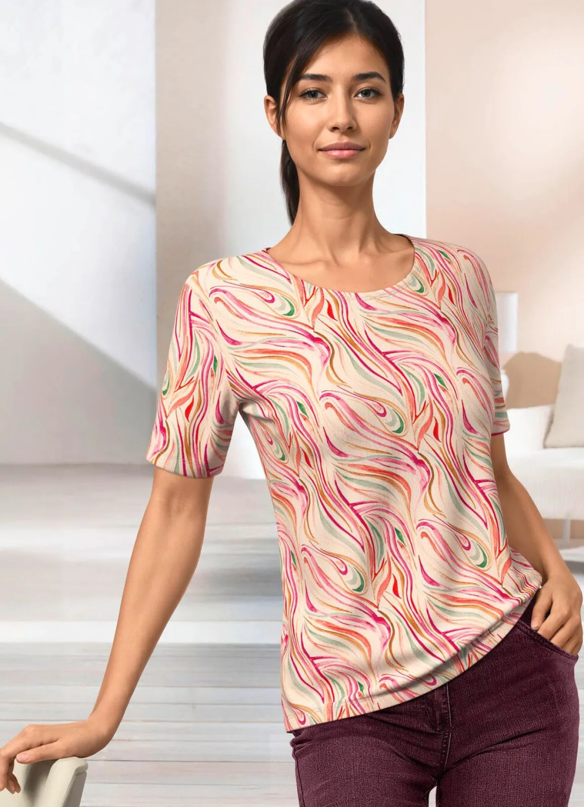 Shirt mit rundem Halsausschnitt