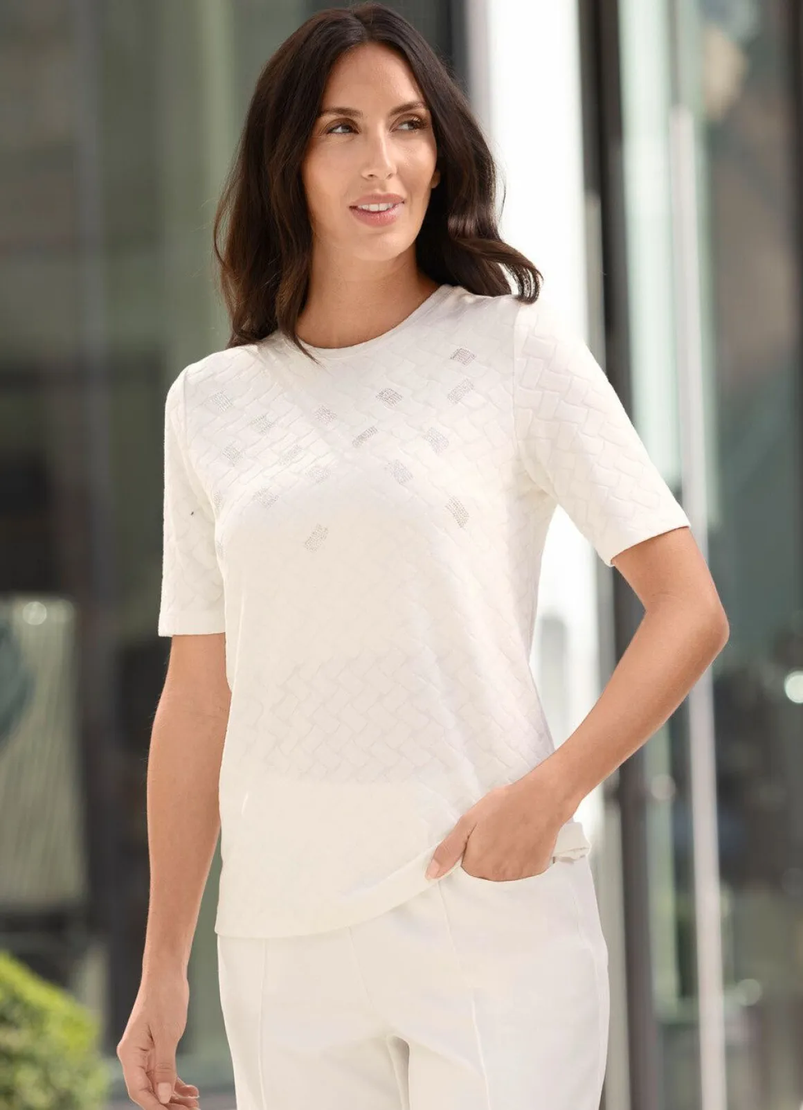 Shirt mit Strasszier