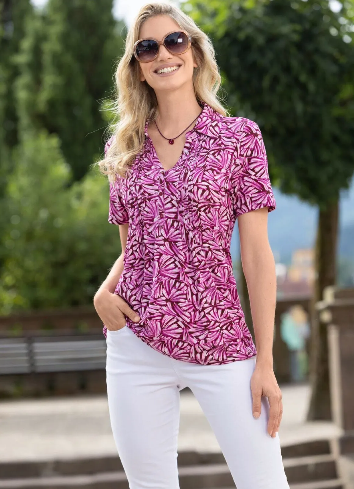 Shirt-Tunika in Kurzarm