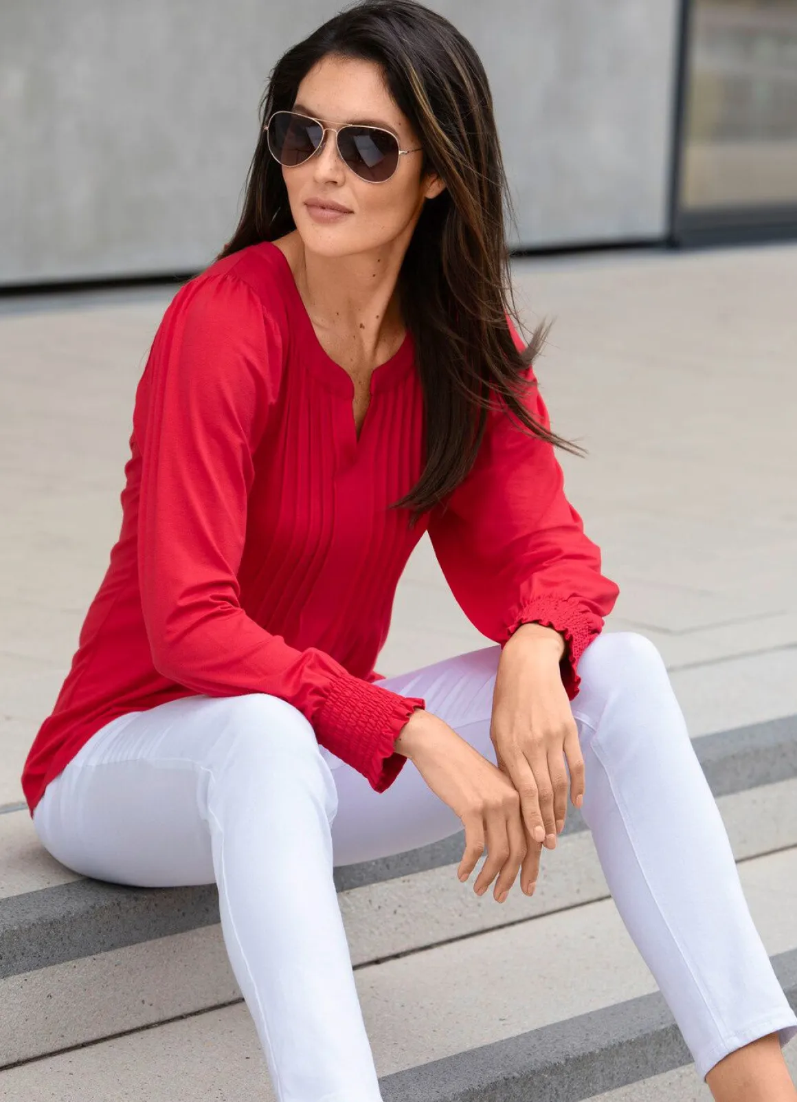 Shirt-Tunika mit Elastan