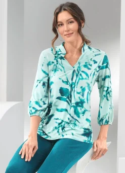 Shirt-Tunika mit farbbrillantem Druck
