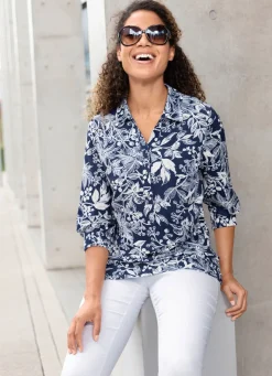 Shirt-Tunika mit Floral-Druck