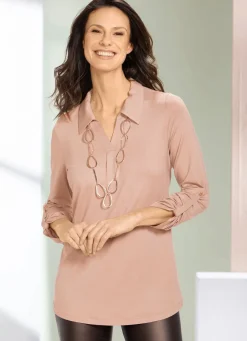 Shirt-Tunika mit krempelbaren Ärmeln