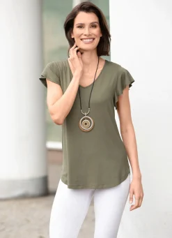 Shirt-Tunika mit Volant-Ärmeln