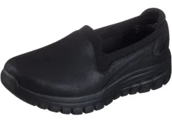 SKECHERS, klassiche Damen-Slipper, aus Synthetik und elastischem Strick-Material