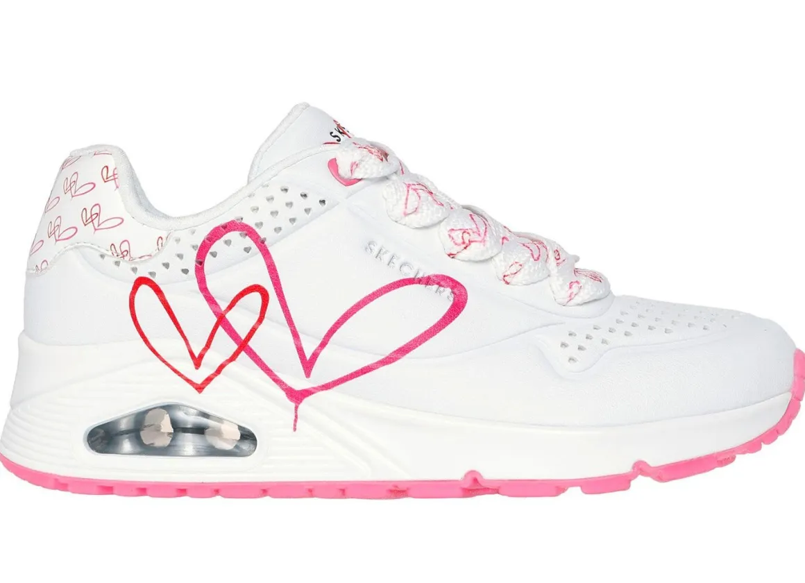 SKECHERS Schnür-Sneaker mit niedlichen Herzchen bedruckt