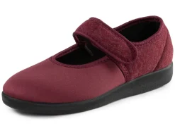 Spangenschuh aus weichem, teilweise meliertem Textilmaterial