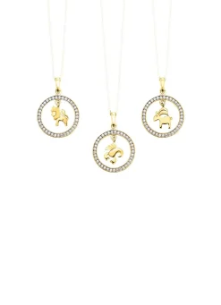Sternzeichen-Anhänger aus Gold mit Zirkonia