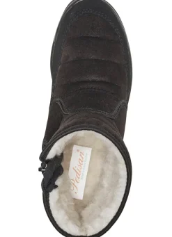Stiefelette aus weichem, gestepptem Nubukmaterial