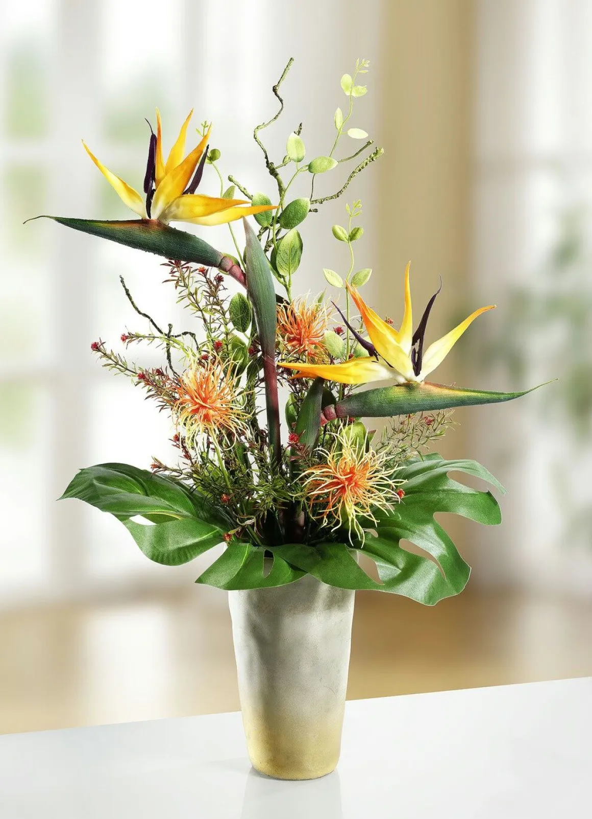 Strelitzien-Gesteck in Vase