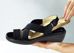 Stretch-Bequem-Sandalette
