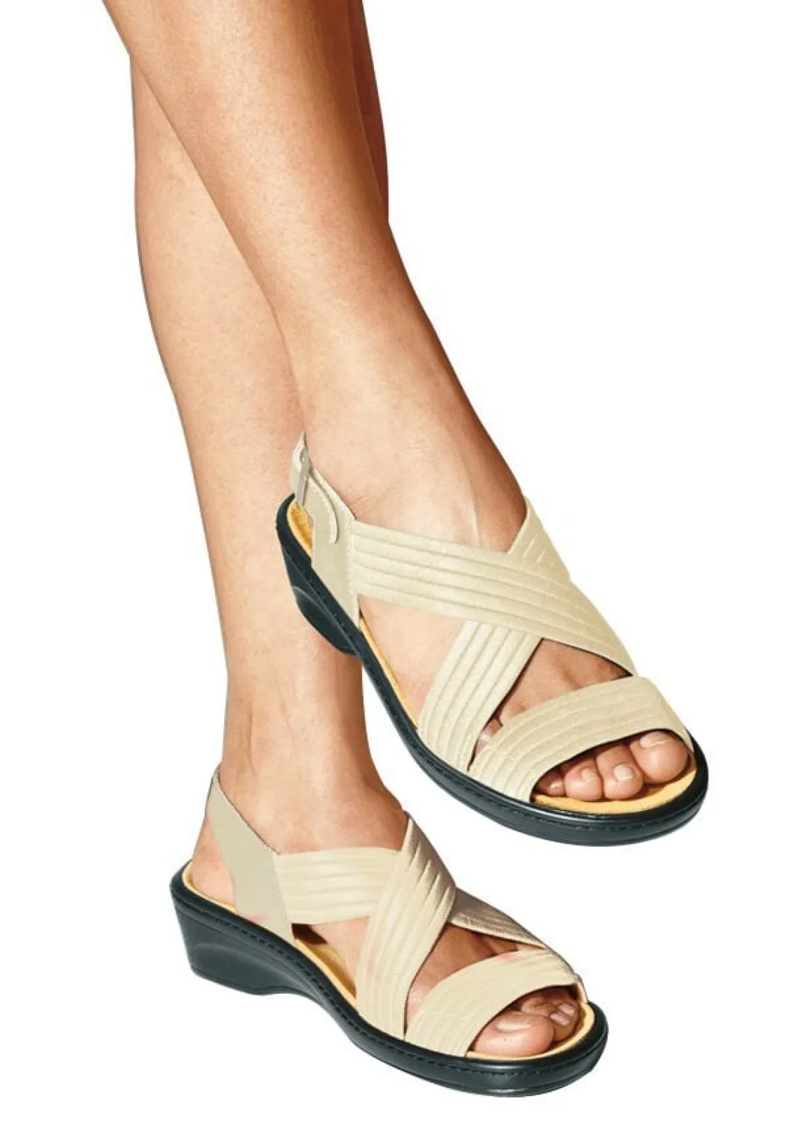 Stretch-Bequem-Sandalette