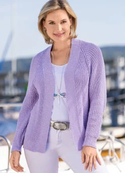 Strickjacke aus meliertem Effektgarn