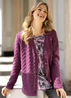 Strickjacke mit dekorativer Struktur
