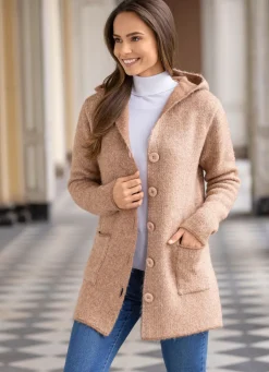 Strickjacke mit Kapuze