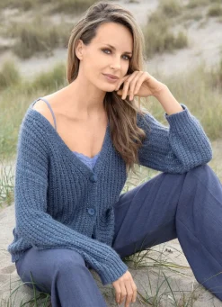 Strickjacke mit Paillettengarn
