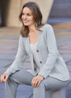 Strickjacke mit Schurwolle und Kaschmir