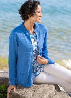Strickjacke mit Strukturstreifen