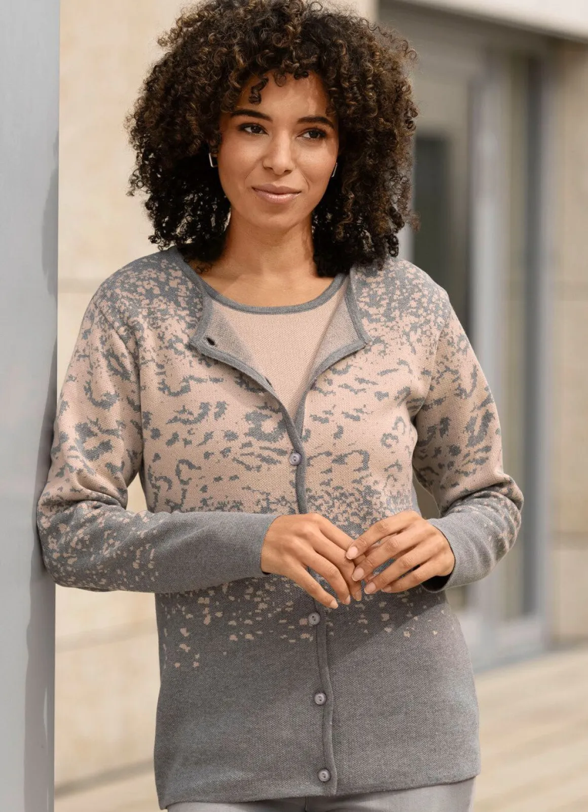 Strick-Twinset in Jacquard-Dessin