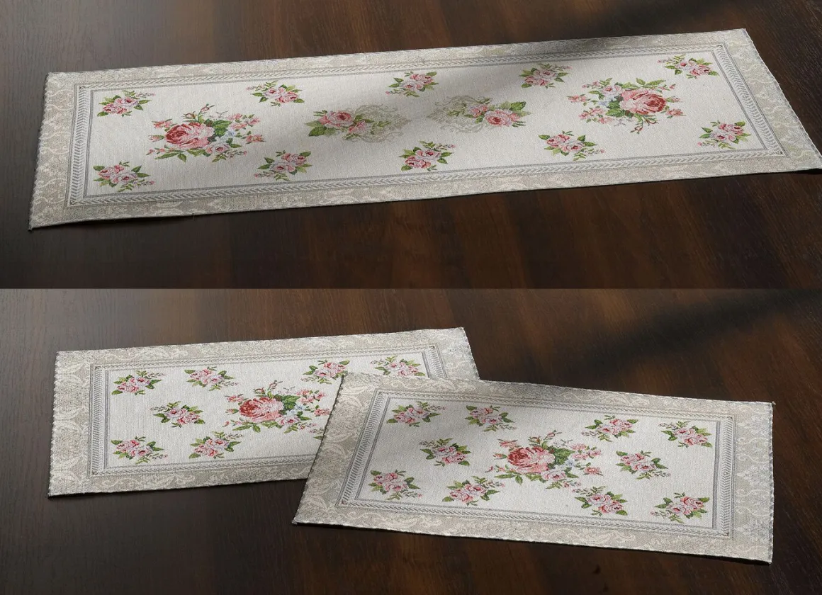 Tisch- und Raumdekoration mit romantischem Rosenmotiv