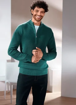 Unifarbener Stehkragenpullover in 3 Farben