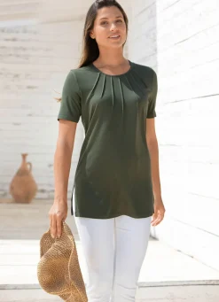 Unifarbene Shirt-Tunika