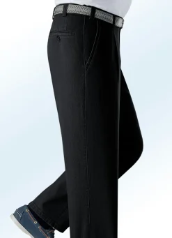 Unterbauch-Jeans mit Gürtel in 2 Farben