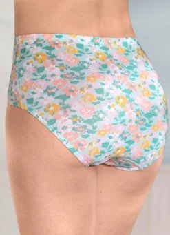 Viererpack Slips mit buntem Floraldessin