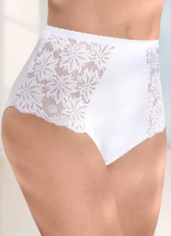 Viererpack Slipsmit floraler Elastikspitze