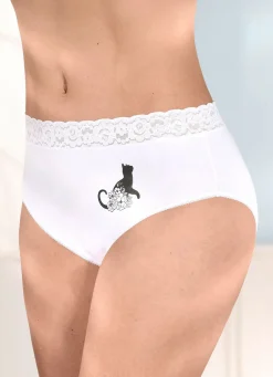 Viererpack Slips mit Katzenmotiv