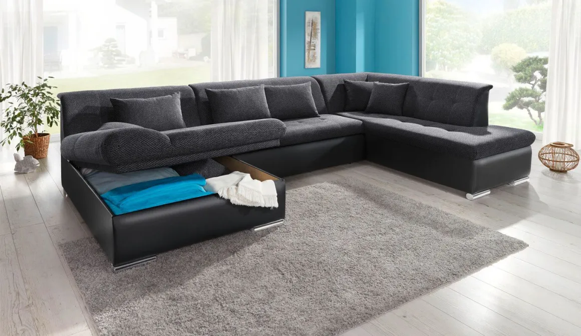 Wohnlandschaft mit Bettfunktion