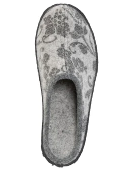 Wollfilz-Pantoffel mit floralem Druck